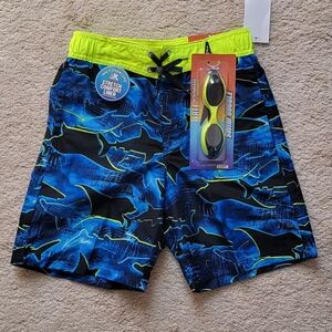 ZeroXposur Blue and Black Kids Swim Trunks